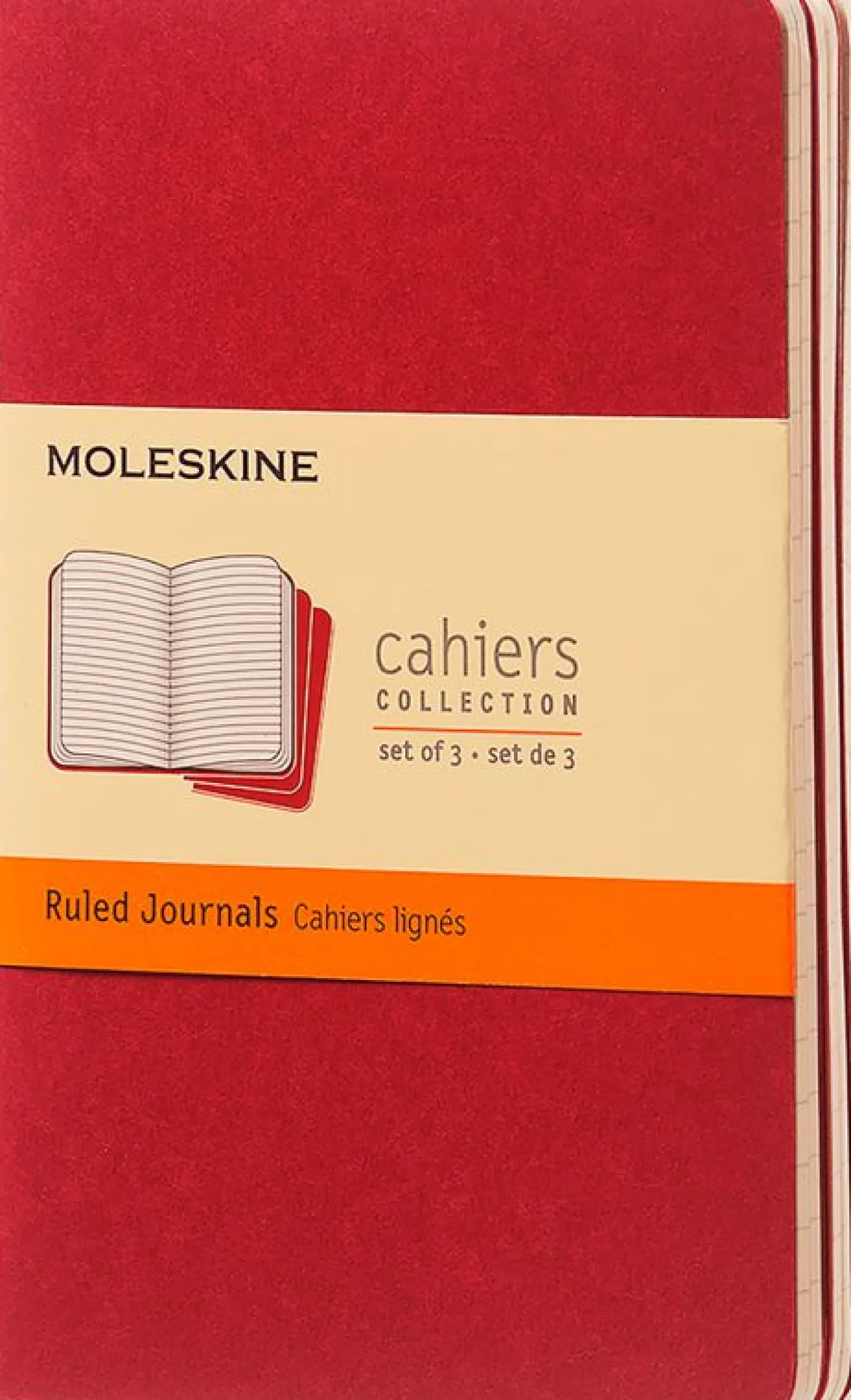 Cahier Journals Set of 3 Cranberry Red