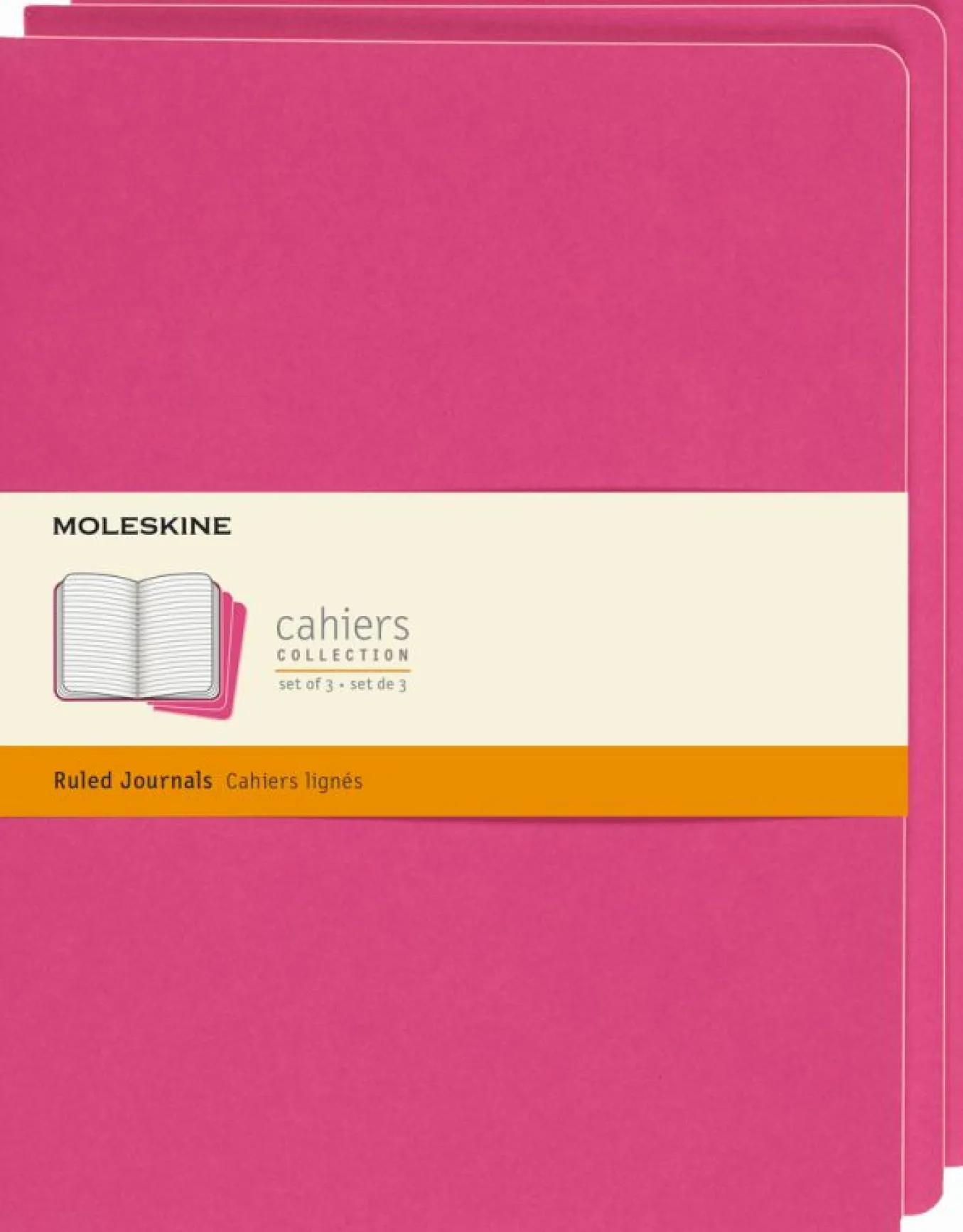 Cahier Journals Set of 3 Kinetic Pink