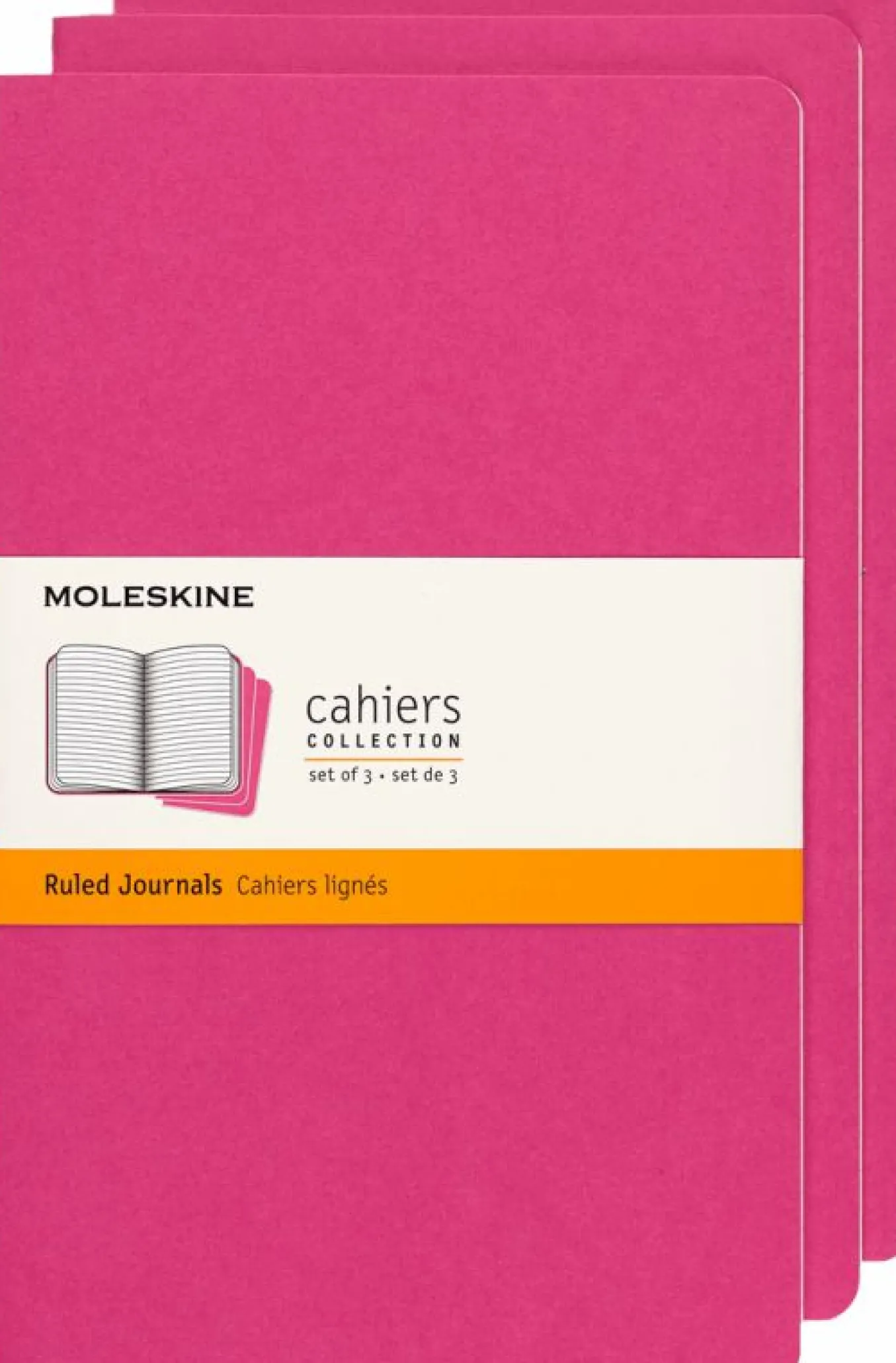 Cahier Journals Set of 3 Kinetic Pink