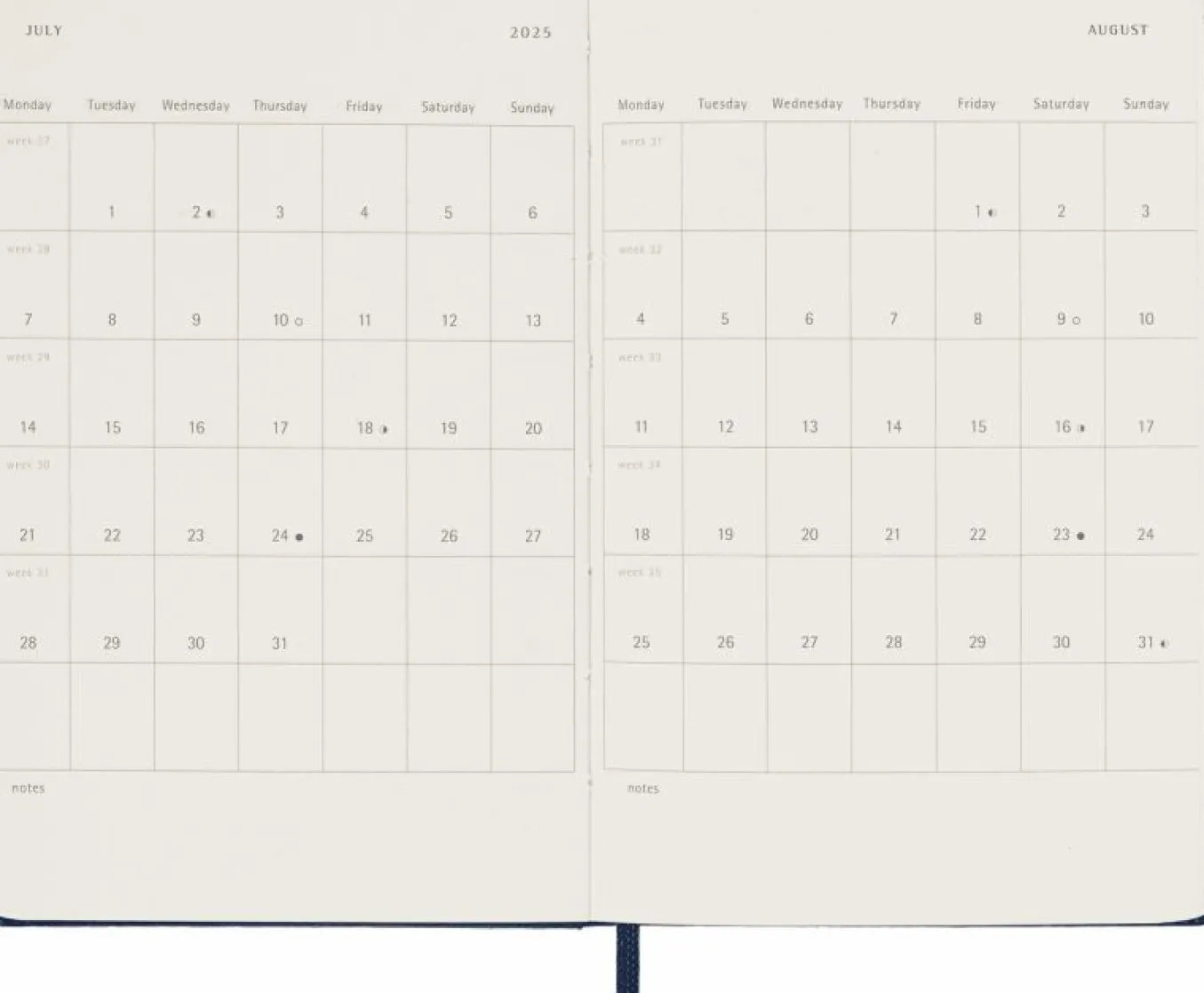 classic_planner__pocket_w_3-6.webp Classic Planner 2025 Pocket Weekly, hard cover, 12 months Sapphire Blue