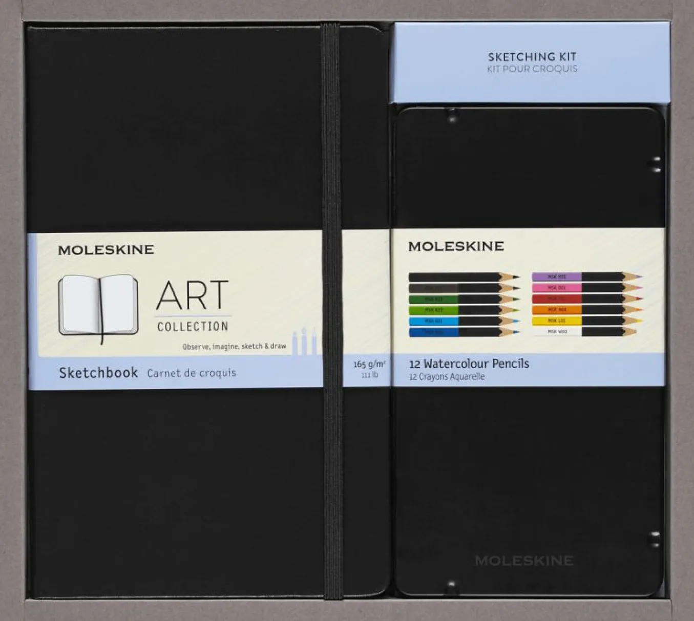 Colouring Kit and Sketching Kit Art Collection 12 Watercolour Pencils