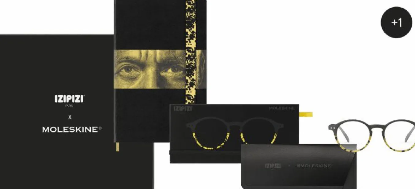 IZIPIZI x Moleskine Large Ruled Notebook and Reading Glasses Yellow