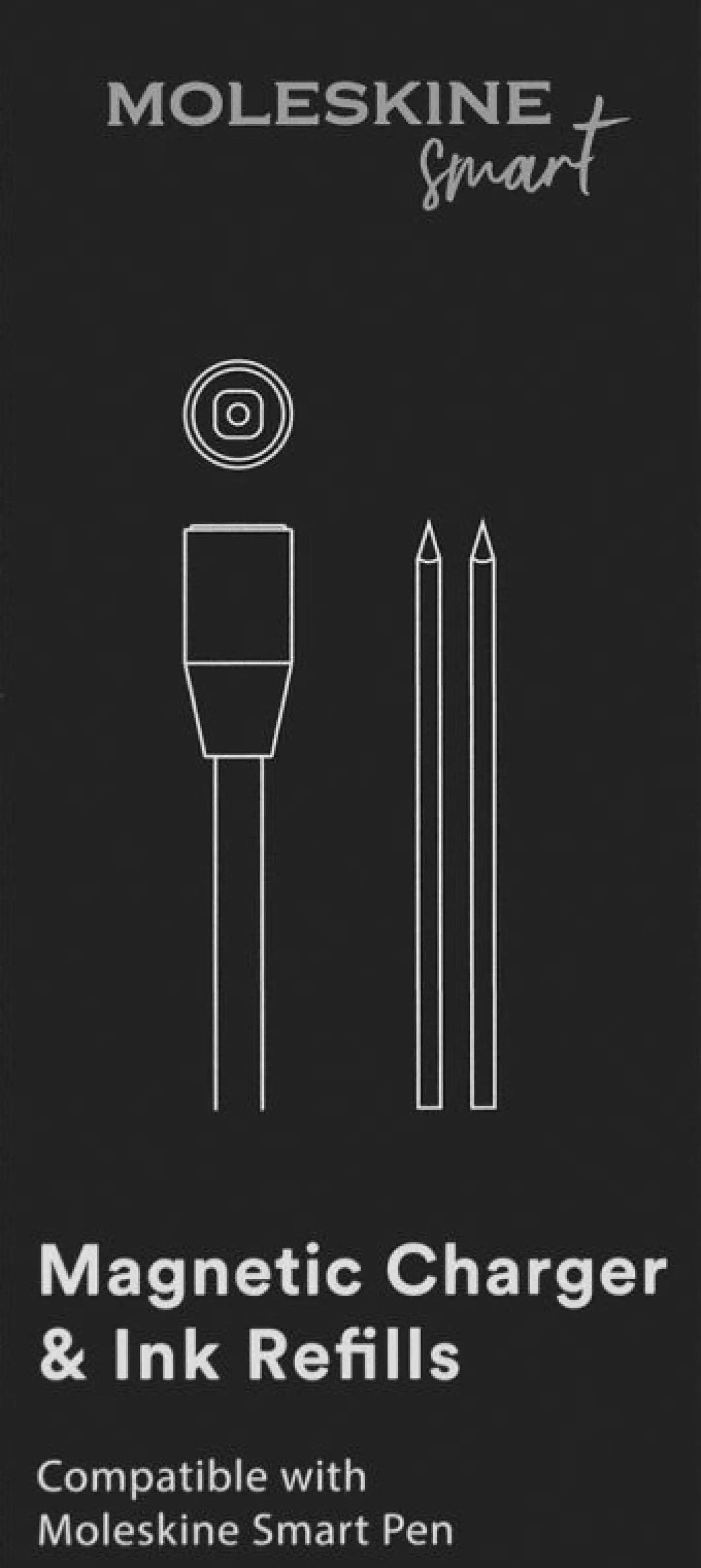 Magnetic Charger and Smart Pen Refills Compatible with Moleskine Smart Pen Black