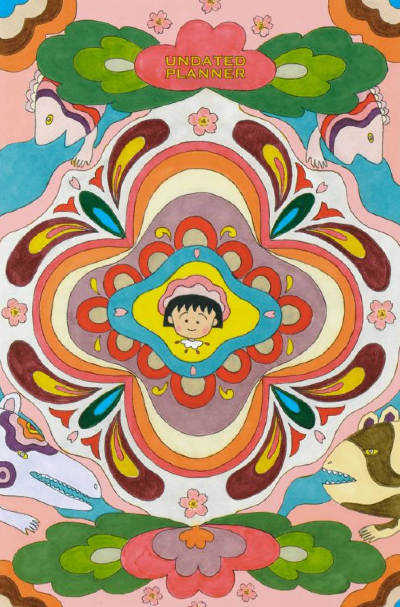 Sakura Undated Planner by Momoko Sakura Large, Hard Cover, 12-Month Undated Planner in a Gift Box Multi-color