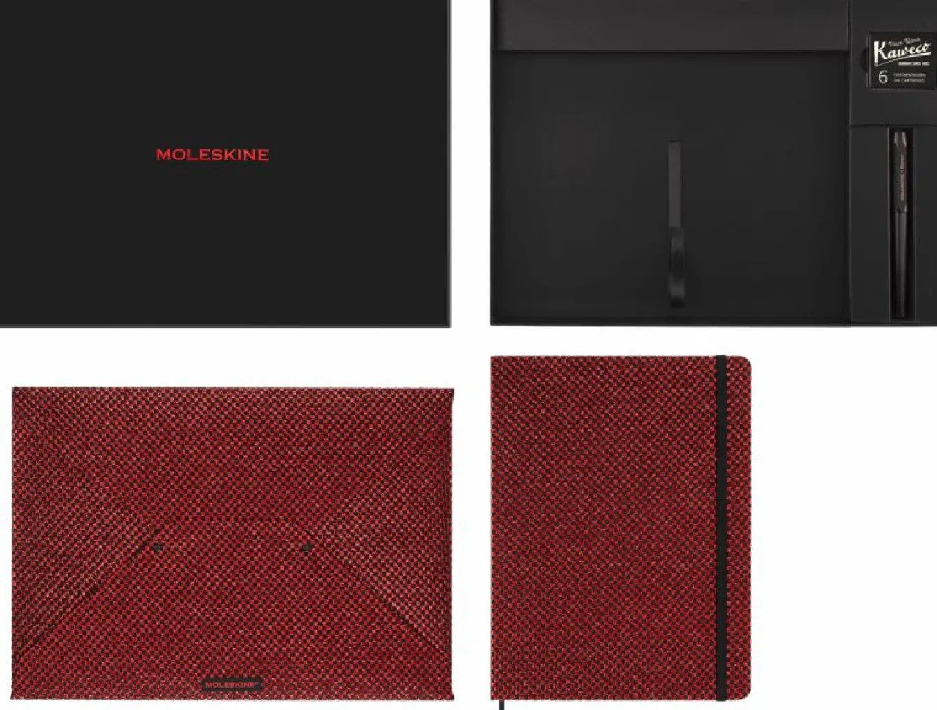 Shine Collector's Box XL ruled notebook, Envelope, Kaweco Fountain Pen Metallic Red