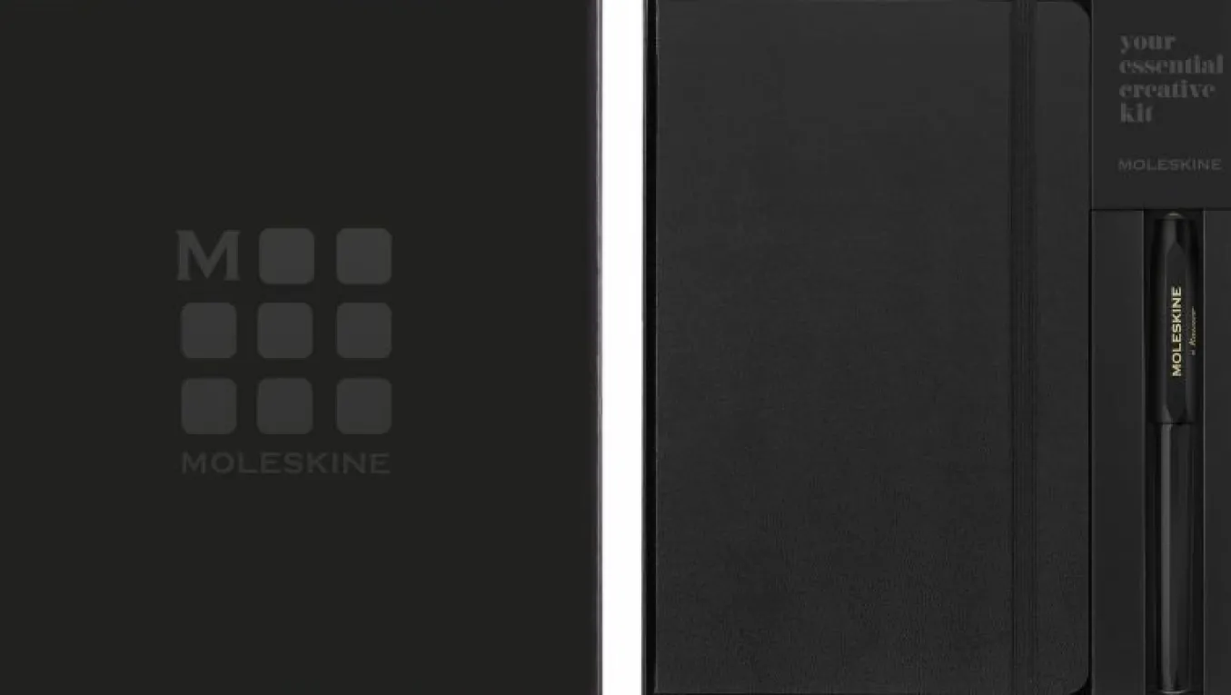 The Classics Notebook and Kaweco Rollerball Pen Set Black