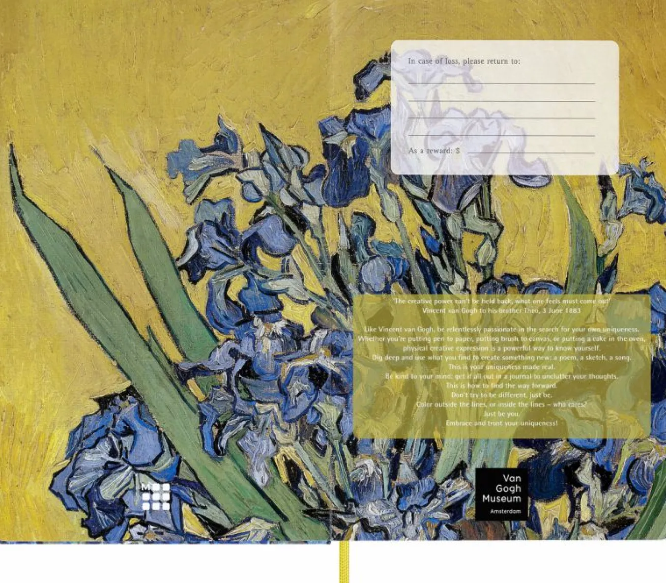 Van Gogh Museum Limited Edition Notebook Hard cover, Large, ruled Irises