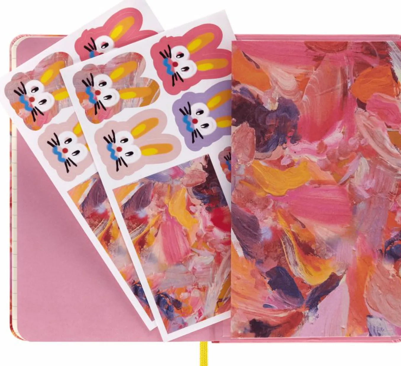 year_of_the_rabbit_notebo_5-1.webp Year of the Rabbit Notebook by Angel Chen Pocket, Fabric Hard Cover, Ruled Multi-color